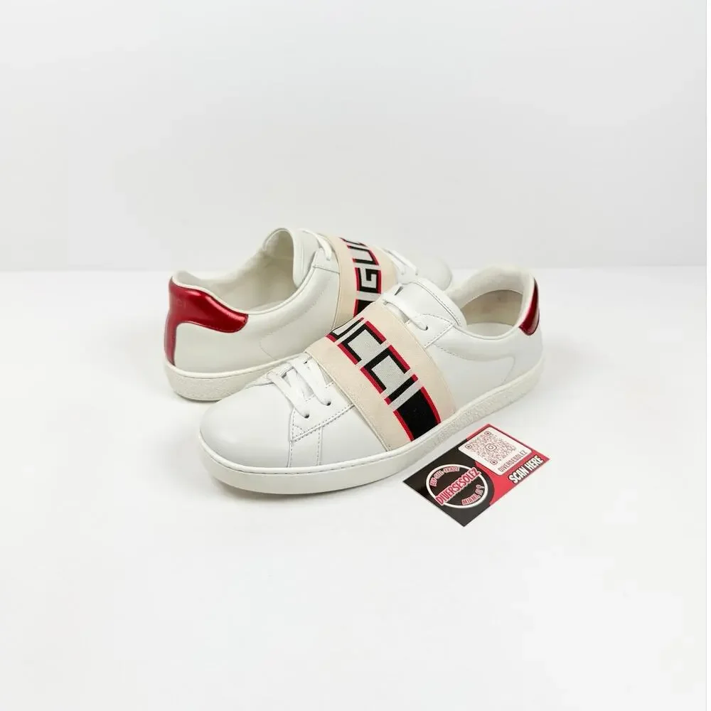 Size 7US - Gucci Ace Strap Leather Low Top